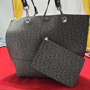 Calvin Klein Black Monogram Tote